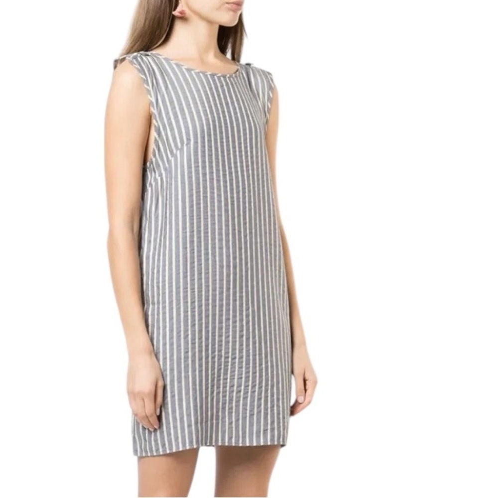 ONIA Marina Swim Cover Up Mini Dress Sleeveless Denim Stripe Size S